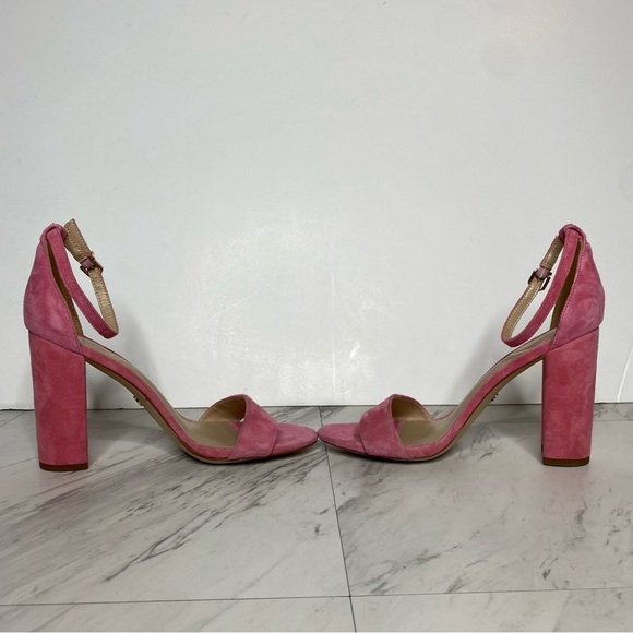 Sam Edelman Yaro Carmine Rose Pink Suede Heels Sandal Size  Sam Edelman Yaro Pink Suede Block Heel Sandal 9M